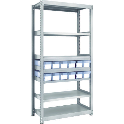 TRUSCO Steel Rack M2 Type Light-Medium Duty Shelf H1800 with Plastic Transparent Drawer Small x 12 M2-6347-C12 1 Unit