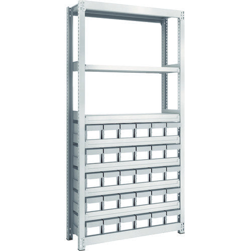 TRUSCO Steel Rack M2 Type Light-Medium Duty Shelf H1800 with Plastic NG Drawer Small X30 M2-6338-E30 1 Unit