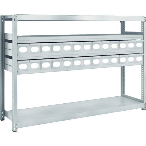 TRUSCO Steel Rack M2 Type Light-Medium Duty Shelf H1200 with Steel Drawer Small X26 M2-4645-A26 1 Unit