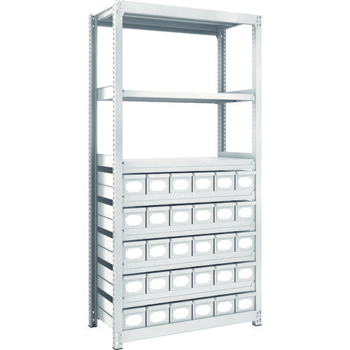 TRUSCO Steel Rack M2 Type Light-Medium Duty Shelf H1800 with Steel Drawer Small x30 M2-6348-A30 1 Unit
