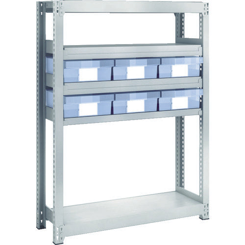 TRUSCO Steel Light-Medium-Duty Boltless Shelf M2 Type with Transparent Plastic Drawers W860 x D300 x H1200 Large x 6 M2-4335-D6 1 Unit
