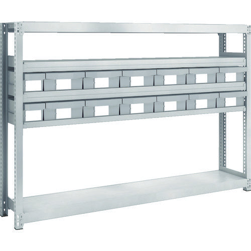 TRUSCO Steel Light-Medium-Duty Boltless Shelf M2 Type Resin Neo-Gray Drawers W1760 x D300 x H1200 Small x 2, Large x 12 M2-4635-E2F12 1 Unit
