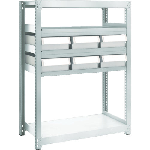 TRUSCCO 스틸제 경중량 볼트리스 선반 M2형 수지 네오그레이 인출부 W860×D450×H1200 대×6 M2-4345-F6 1대