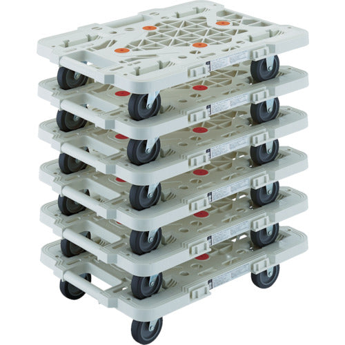 TRUSCO まとめ買い 樹脂製平台車 ルートバン MPK−500−W 6台セット MPK-500-W-M6 1 S