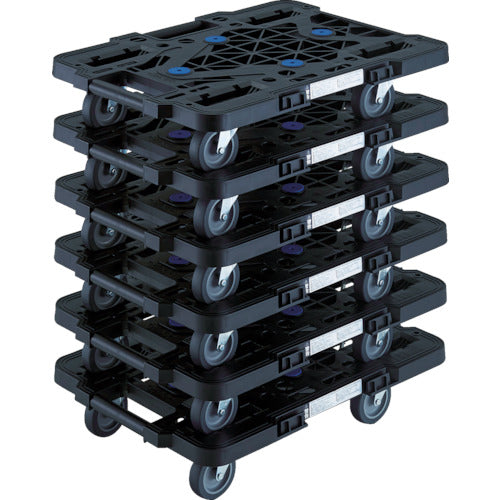 TRUSCO まとめ買い 樹脂製平台車 ルートバン MPK−500J−BK 6台セット MPK-500J-BK-M6 1 S