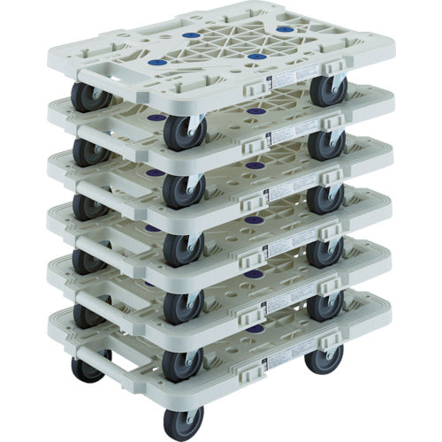 TRUSCO まとめ買い 樹脂製平台車 ルートバン MPK−500J−W 6台セット MPK-500J-W-M6 1 S