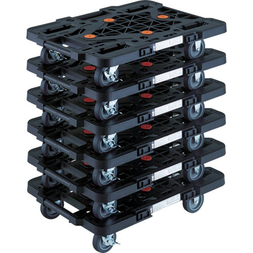 TRUSCO まとめ買い 樹脂製平台車 ルートバン MPK−500S−BK 6台セット MPK-500S-BK-M6 1 S