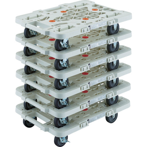 TRUSCO まとめ買い 樹脂製平台車 ルートバン MPK−500S−W 6台セット MPK-500S-W-M6 1 S