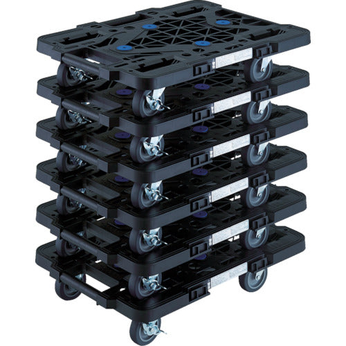 TRUSCO まとめ買い 樹脂製平台車 ルートバン MPK−500JS−BK 6台セット MPK-500JS-BK-M6 1 S