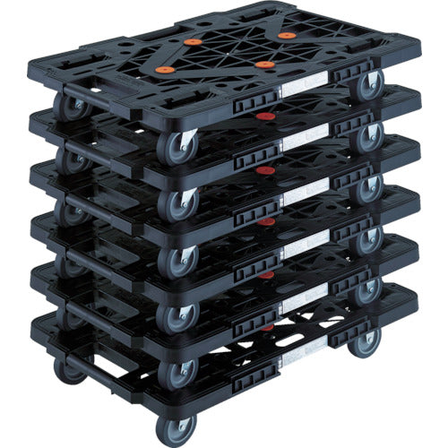 TRUSCO まとめ買い 樹脂製平台車 ルートバン MPK−600−BK 6台セット MPK-600-BK-M6 1 S