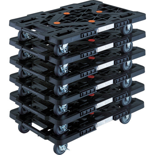 TRUSCO 정리 구매 수지제 평대차 루트밴 MPK-600S-BK 6대 세트 MPK-600S-BK-M6 1 S