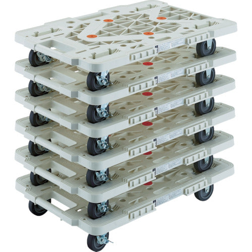 TRUSCO まとめ買い 樹脂製平台車 ルートバン MPK−600S−W 6台セット MPK-600S-W-M6 1 S