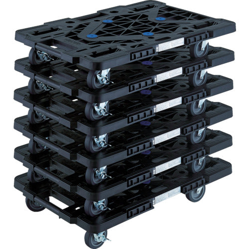 TRUSCO bulk purchase plastic platform truck Route Van MPK-600JS-BK 6-unit set MPK-600JS-BK-M6 1 S