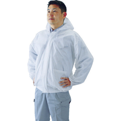 TRUSCO エレブレイク(コロナ放電式帯電防止不織布)フード付ジャンパー S TELPC-FJ-S 1 着
