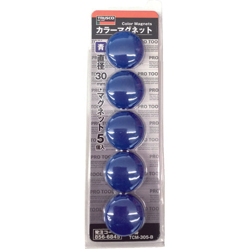 TRUSCO カラーマグネット(5個入) 青 30パイ TCM-305-B 1 PK