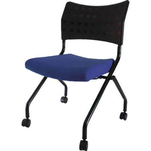 TRUSCO Stacking Chair with Casters Blue TSCC-2N-B 1 piece