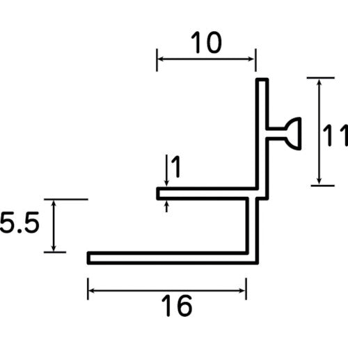 TRUSCO 5mmパネルアダプタB 1m 25mm角溝あり用 AFH5-1000 1 本