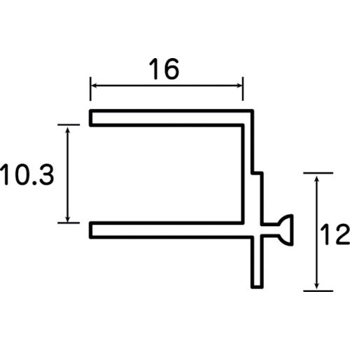 TRUSCO 10mmパネルアダプタB 1m 25mm角溝あり用 AFB10-1000 1 本