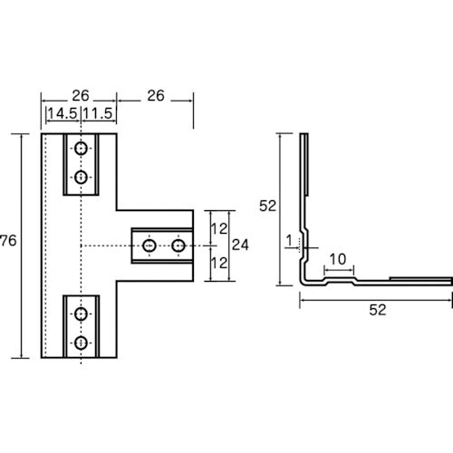 TRUSCO 25mm 알루미늄 프레임용 보강금물 TW형 AFK-4 1개