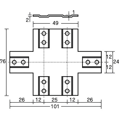 TRUSCO 25mm 알루미늄 프레임용 보강금물 TT형 AFK-6 1개