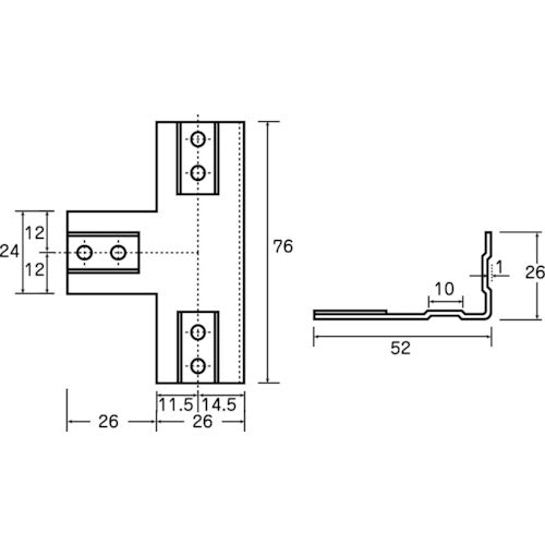 TRUSCO 25mm 알루미늄 프레임용 보강금물 TI형 AFK-13 1개