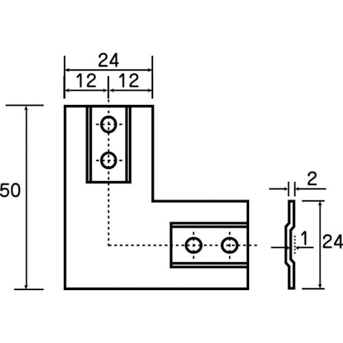 TRUSCO 25mm 알루미늄 프레임용 보강 금물 LL형 왼쪽 AFK-14L 1개
