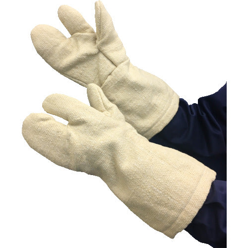 TRUSCO Bio-soluble Ceramic Heat-resistant Gloves, 3-finger Type, TCAT3-A, 1 Pair