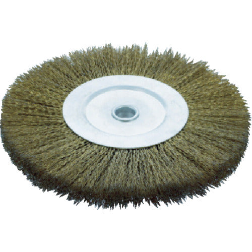 TRUSCO Wheel Brush Φ200x15.88(16)mm Hole Brass Plated Steel Wire Wire Diameter 0.35 TB-6371 1 pc