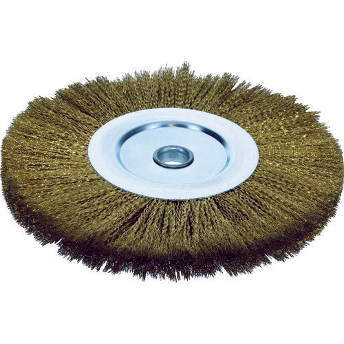TRUSCO Wheel Brush Φ300X25.4(25)mm Hole Brass Plated Steel Wire Wire Diameter 0.35 TB-6391 1 pc