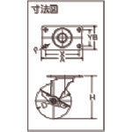 ハンマー Eシリーズ旋回式エラストマー車輪(PPホイール)100mm ストッパー付 415E-L100 1 個