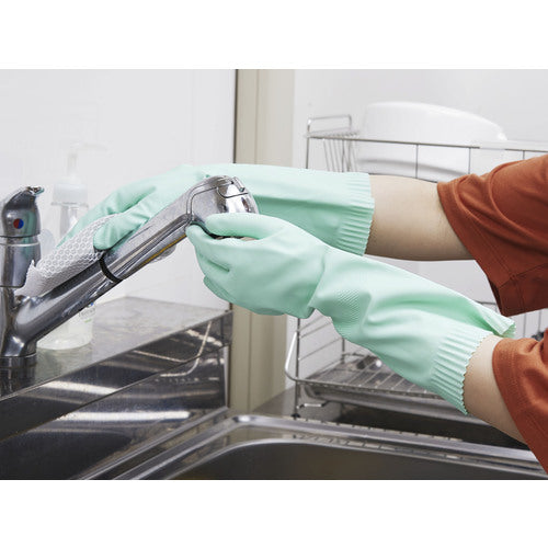 Towaron Natural Rubber Gloves Towarobe Natural Rubber Warm Gloves Green L 200-GL 1 pair