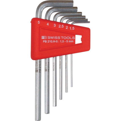 PBスイスツールズ 六角棒レンチセット(パックナシ) 210H-5 1 S