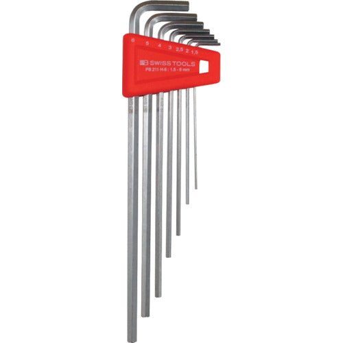 PBスイスツールズ ロング六角棒レンチセット (パックナシ) 211H-6 1 S
