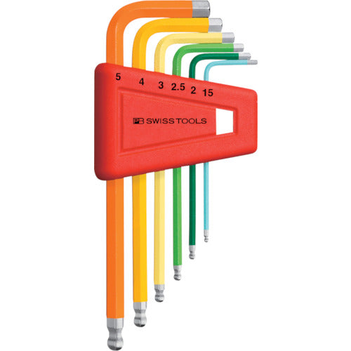 PB Swiss Tools Ball Hexagonal Wrench Set (Rainbow) (Pack not included) 212H-5RB 1 S