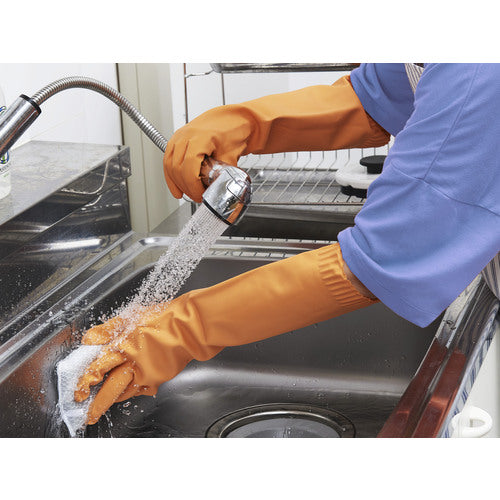 트와론 천연 고무 장갑 트와 로브 천연 고무 아츠 손 롱 오렌지 M 215-OM 1 쌍