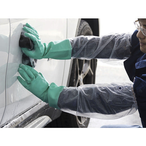 ビニスター 腕カバー付手袋 ビニスター腕カバー付フルールあつ手 グリーン L 721-G-L 1 双