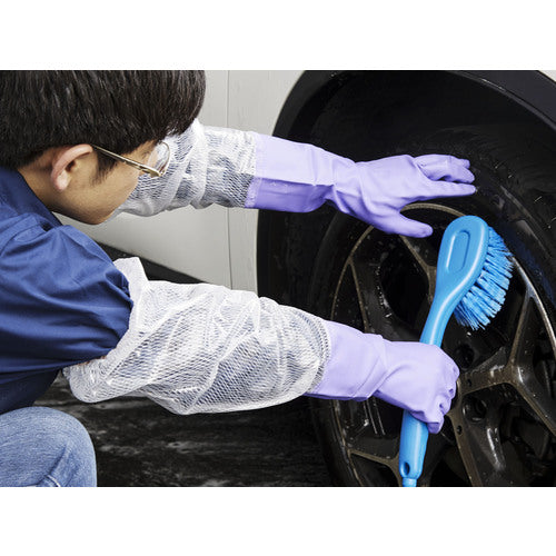 ビニスター 腕カバー付手袋 ビニスター腕カバー付フルールあつ手 バイオレット M 721-V-M 1 双