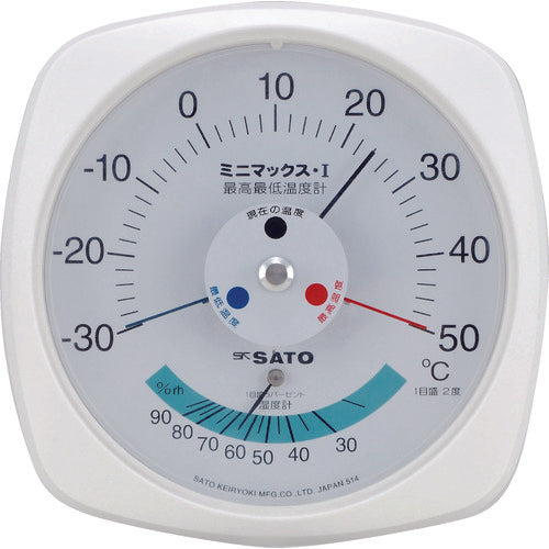 Sato Minimax 1-type maximum and minimum thermometer (with hygrometer) (7308-00) 7308-00 1 unit