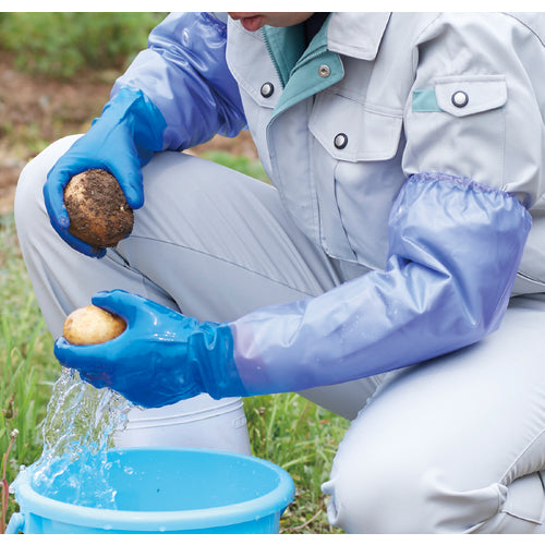 ビニスター 腕カバー付手袋 ビニスター腕カバー付マリン S 778-S 1 双