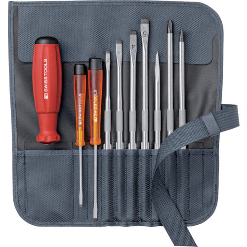 PB Swiss Tools Interchangeable Screwdriver Set, 9 Pieces, Gray, 8218GY 1 S