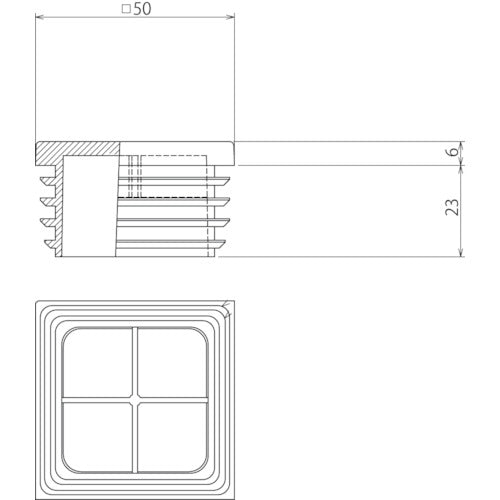 アルインコ 樹脂キャップ 角パイプ50用 ブラック (2個入) AC312K2 1 袋