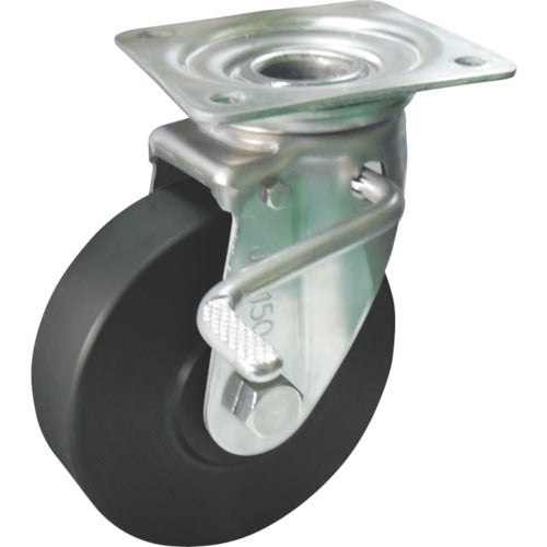 Yodono Conductive MC Nylon Wheel (with Bearing) Stainless Steel Swivel Metal with Stopper EMC-JAB150CD 1 pc