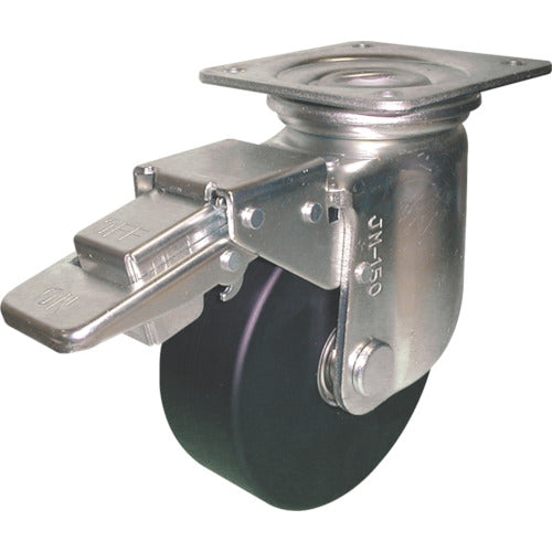 ヨドノ 重荷重用導電MCナイロン車輪(ベアリング入)自在金具ストッパー付 HEMC-JMB150CD 1 個