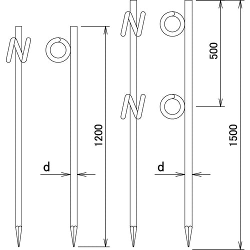 DAIDОHANT N式巻型ロープ止め D13×1500 10177423 1 本