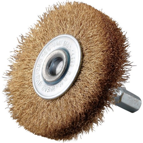 RELIEF Hexagonal Shaft Wheel Brush Brass Wire φ50mm 33160 1 pc