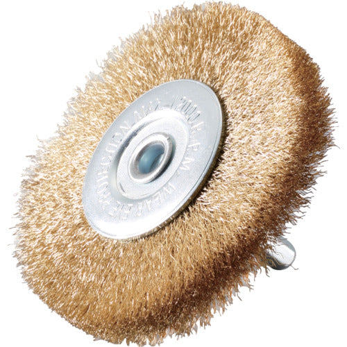 RELIEF Hexagonal Shaft Wheel Brush Brass Wire φ75mm 33161 1 pc
