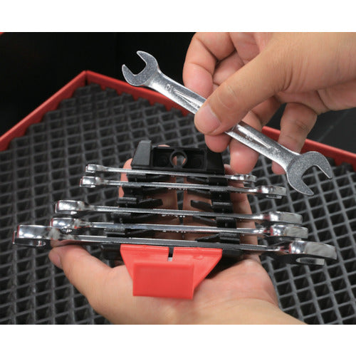 TONE Wrench Holder, 7 wrench storage capacity, Width 85 x Depth 1: 19.0 x Depth 2: 31.0 x Height 90.0 mm, BND72, 1 pc