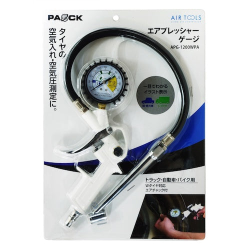 パオック エアプレッシャーゲージ APG-1200WPA 1 個