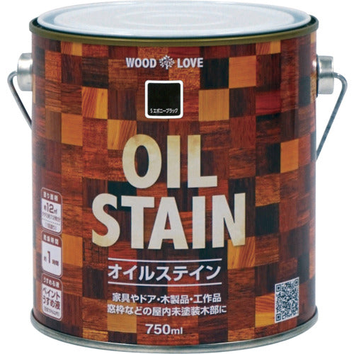 니페 유성 오일 스테인 750ml S 흑단 블랙 300N065-750 4976124517242 1 캔