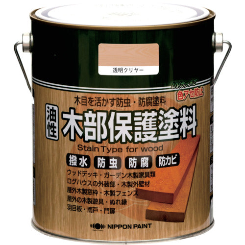 ニッぺ 油性木部保護塗料 1.6L 透明クリアー HYM010−1.6 4976124519697 1 缶
